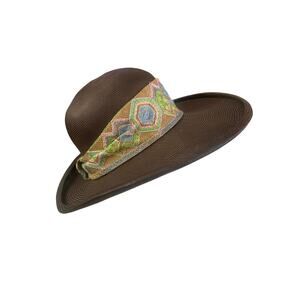 Vintage Mr. Kurt Original Sun Hat Women's Size 6.5 XS Brown Straw Wide Brim USA
